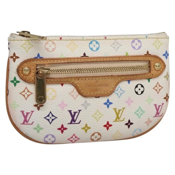 LOUIS VUITTON Monogram Multicolor Pochette MM Pouch White - Picture 1 of 16